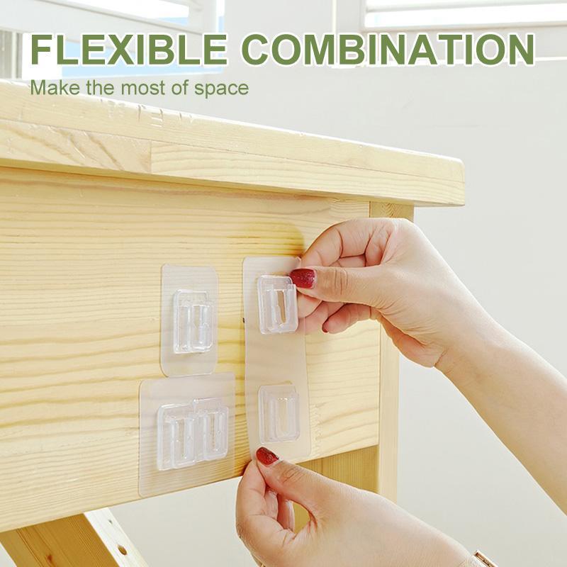 Διπλής όψης αυτοκόλλητοι γάντζοι για αποθήκευση χωρίς τρύπημα