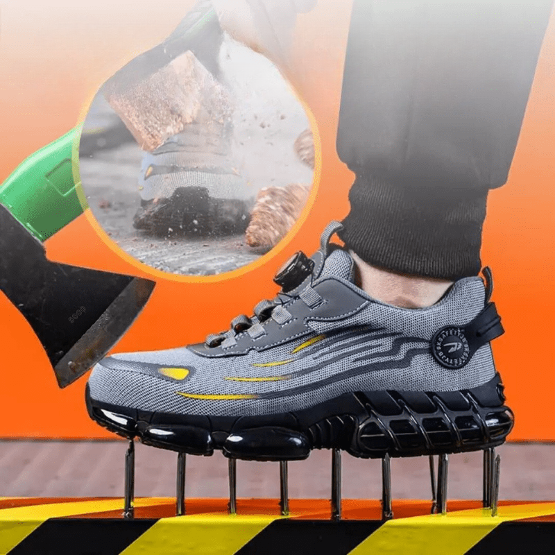 Henner Z90 Scarpe di sicurezza ultraleggere e resistenti all'usura con fibbia rotativa a punta d'acciaio