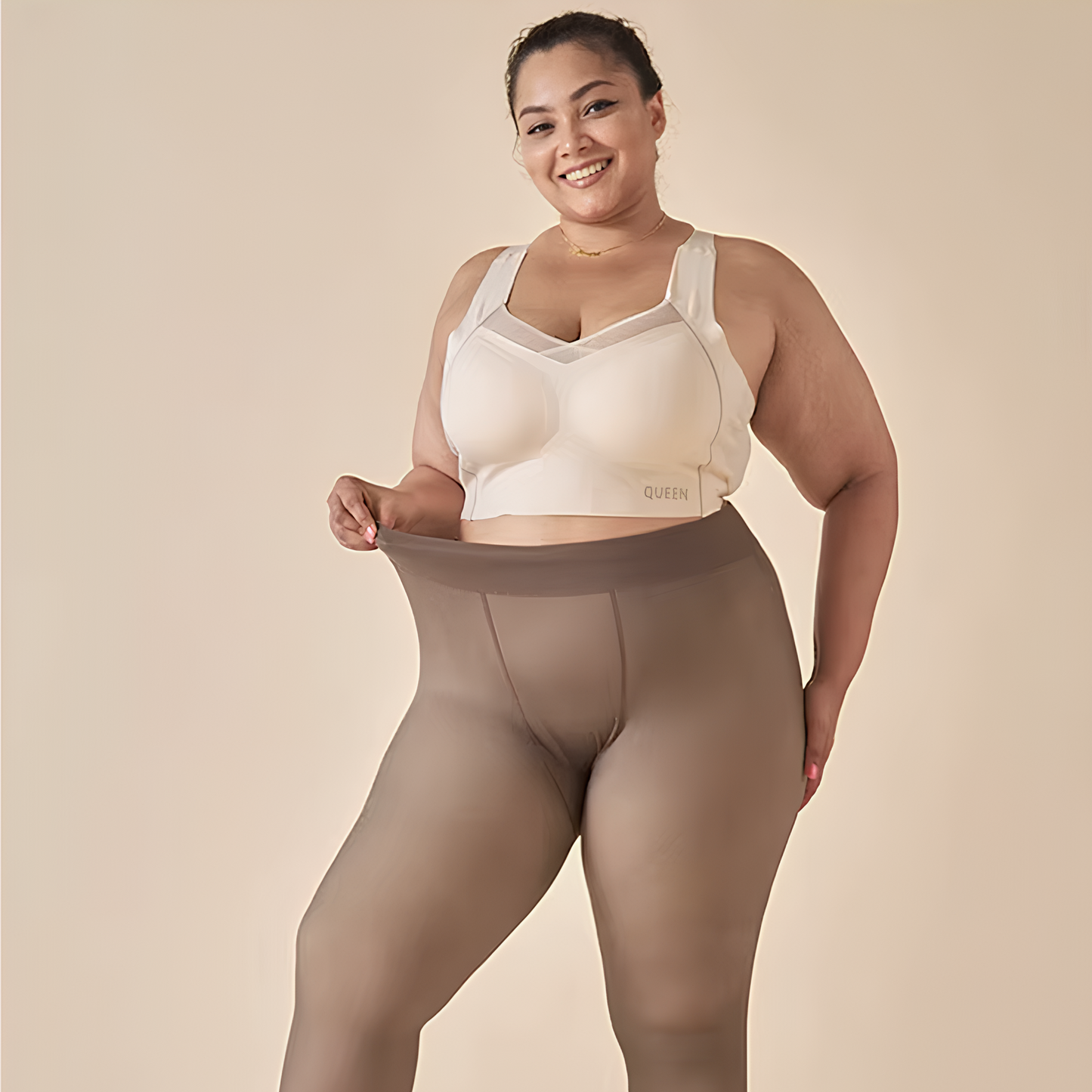 Den gennemsigtige fleece strømpebukser